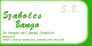 szabolcs bango business card